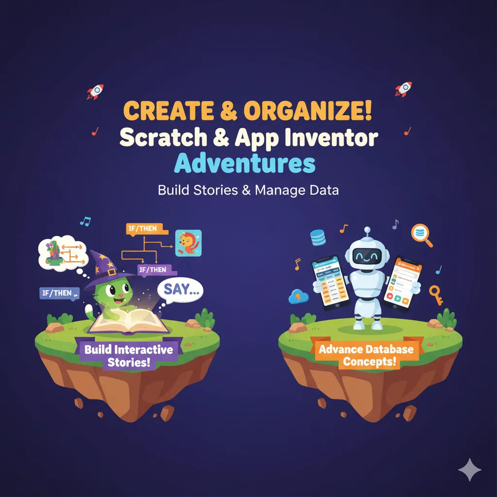 Build Stories using Scratch and Advance Database Concepts in App Inventor